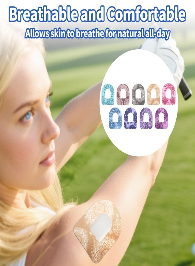 Suohheh 36 قطعة من لصقات التغطية لجهاز Omnipod 5، لصقات لاصقة مقطوعة مسبقًا مقاومة للماء والعرق، متوافقة مع Omnipod 5، ملصقات أغطية مستشعر CGM مرنة تدوم طويلًا، شريط لاصق بوهيمي متين - Image 5